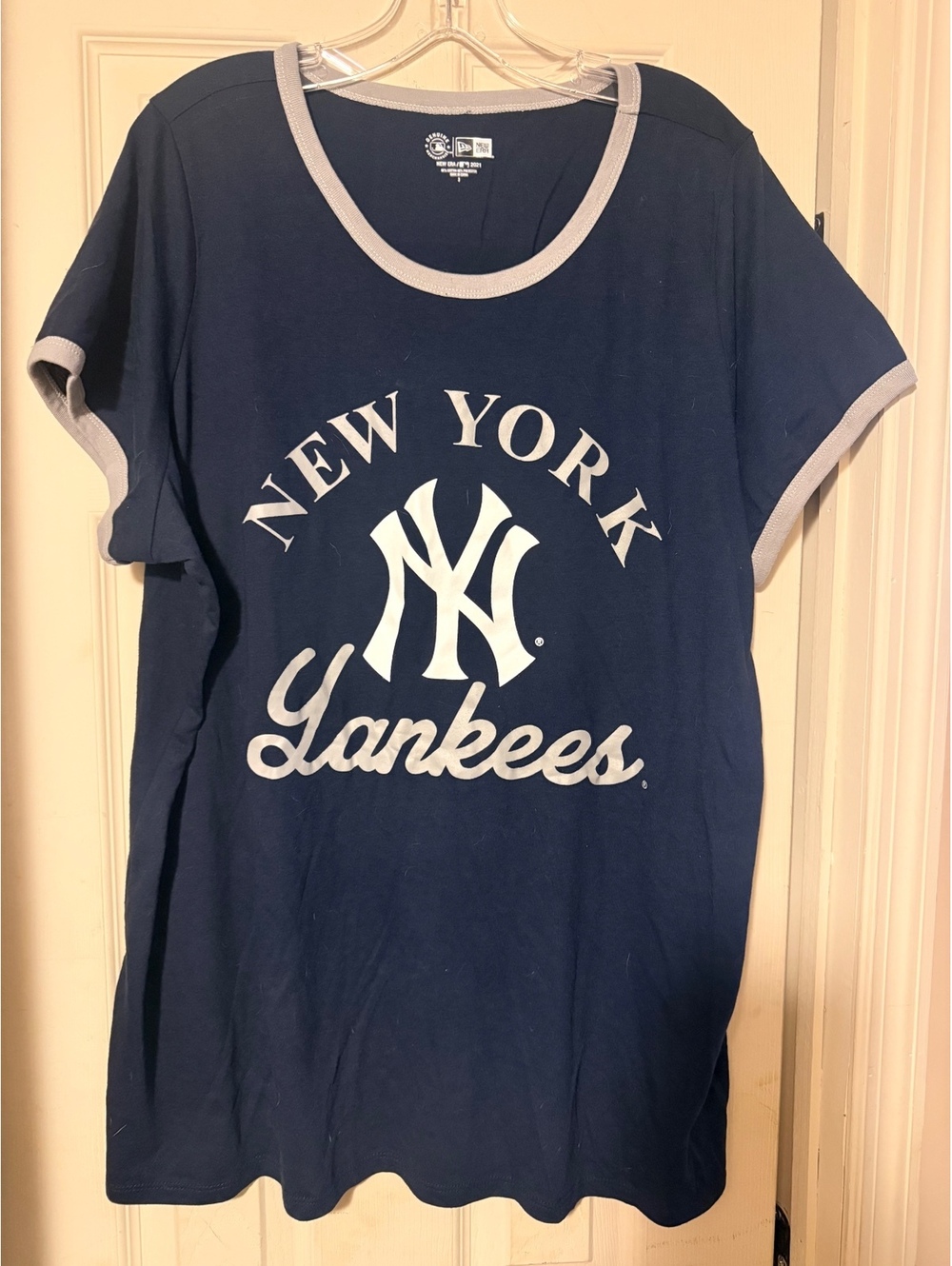 Women’s Plus Torrid NY Yankees Ringer Tee 3 3X T-shirt New York Navy Gray